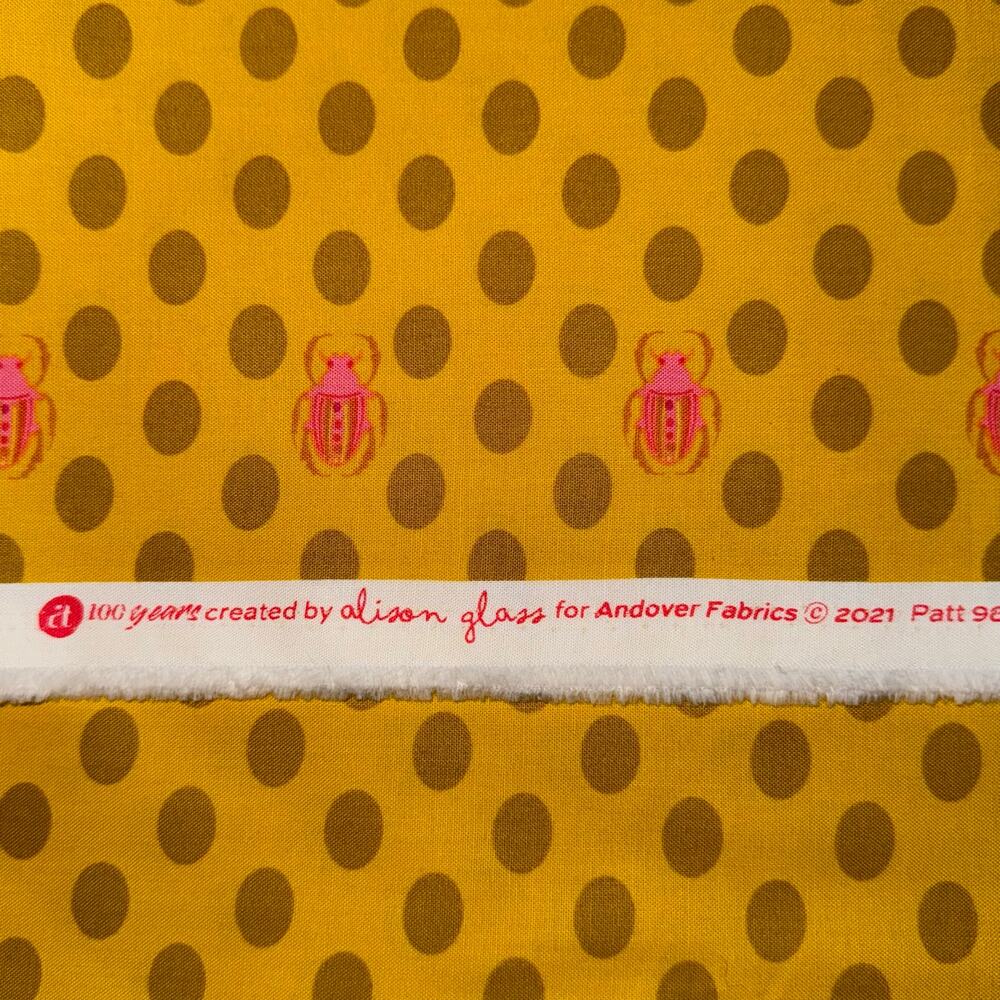 Alison Glass for Andover Fabrics | Ellipse | Scarab Dot | Yellow Gold - 1 Yard